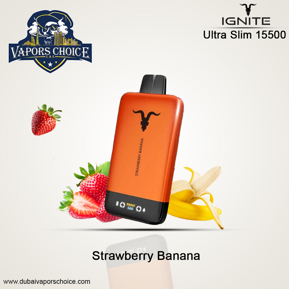IGNITE V155 Disposable Vape 15500 PUFFS Strawberry Banana UAE Abu Dhabi & Al Sharjah